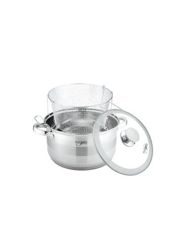 Platinum 3tlg. Edelstahl Frittiertopf in Silber