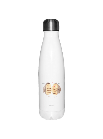 Mr. & Mrs. Panda Trinkflasche Eulen Liebe ohne Spruch in Weiß