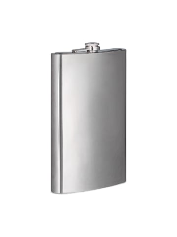 relaxdays Flachmann XXL in Silber - 1,8 l
