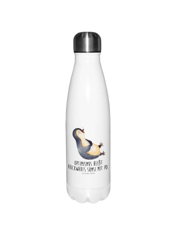 Mr. & Mrs. Panda thermo trinkflasche Pinguin Lachen mit Spruch in Weiß