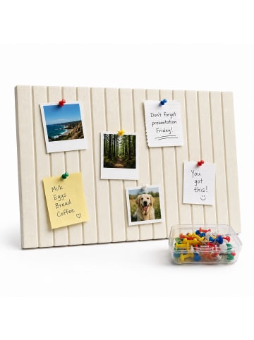relaxdays 2-tlg. Filzpinnwand-Set in Beige - 30x40 cm