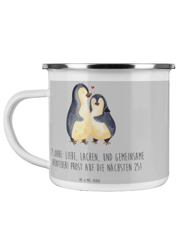 Mr. & Mrs. Panda Blechtasse 25. Hochzeitstag Silberne Hochzeit m... in Heather Grey