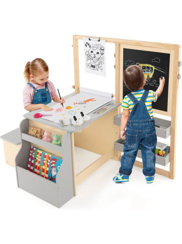 COSTWAY 6 in 1 Standtafel Set ab 3 Jahren in Grau