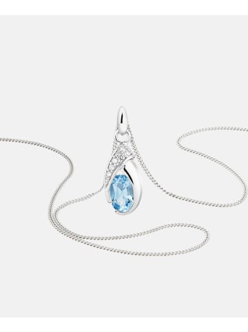 Diamant L'éternel Halskette aus 375 Weißgold mit 0.53 Karat Diamant mit Topas