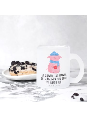 Mr. & Mrs. Panda Teetasse Schweinchen Glühwein mit Spruch in Transparent