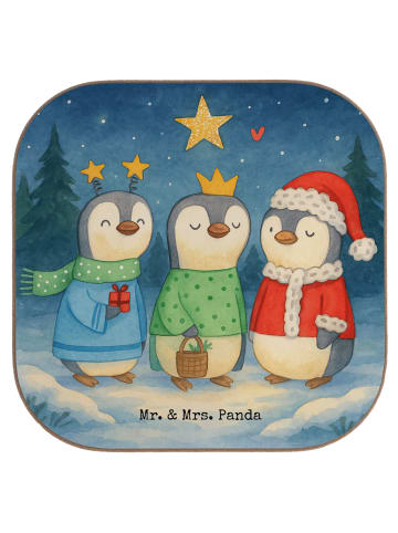 Mr. & Mrs. Panda Glasuntersetzer Winterzeit Heilige drei Könige ... in Weiß