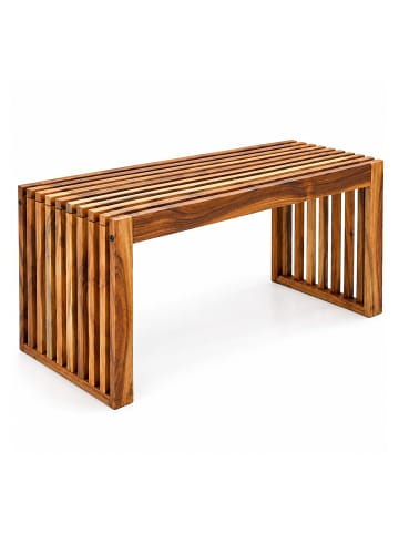 relaxdays Sitzbank in Braun - (B)90 x (H)43 x (T)33 cm