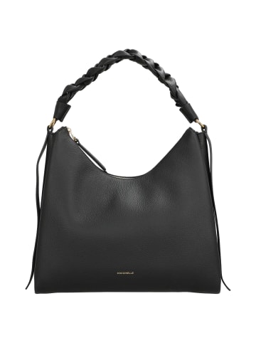 COCCINELLE Boheme Grana Double – Schultertasche M 34 cm (cognac/noir) in noir/cognac