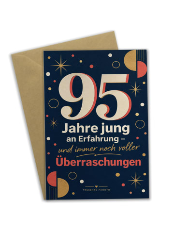 Geburtstagskarte 95. Geburtstag Zahl humorvoll ... in Weiß
