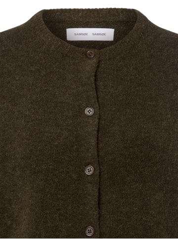 SAMSOE & SAMSOE Strickjacke Nor Short in oliv - 0008