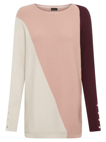 Laura Scott Fledermauspullover in rot rosa gestreift