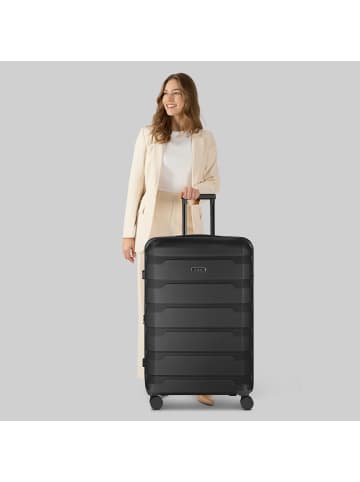 D&N South Dakota 4 Rollen Trolley L 76 cm mit Dehnfalte in black