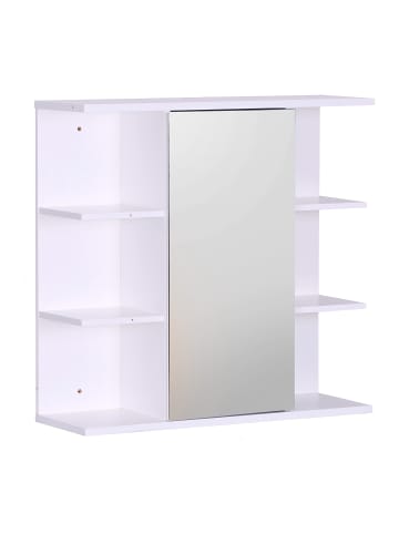 relaxdays Spiegelschrank in Weiß - (B)62 x (H)64 x (T)21 cm
