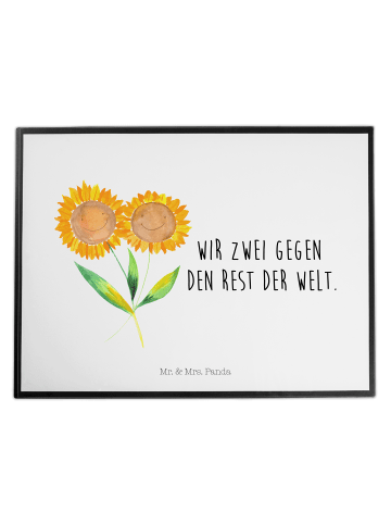 Mr. & Mrs. Panda tischpad Blume Sonnenblume mit Spruch in Weiß