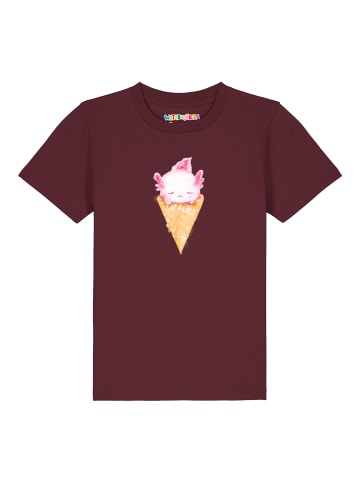 wat? Apparel T-Shirt Axolotl ice cream in Weinrot