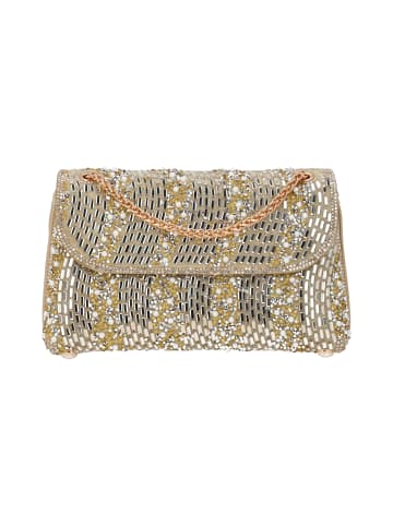 faina Women Flap Bag in Gold