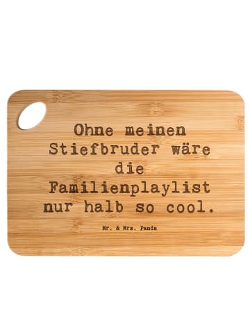 Mr. & Mrs. Panda Hackbrett Spruch Cooler Stiefbruder mit Spruch in Braun