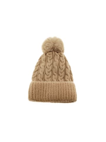 Faera Wintermütze mit Flechtmuster OneSize mit Innenfutter - warmhaltend in Braun