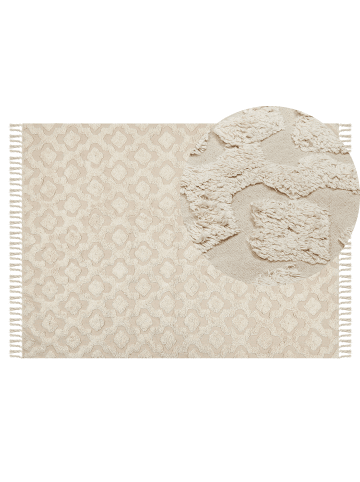 Beliani Kurzflor AKSARAY in Beige - (W) 140 x (H) 1.5 x (L) 200 cm