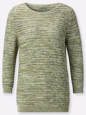 WITT WEIDEN Ajour-Pullover in lindgrün-meliert