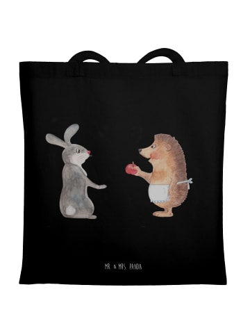 Mr. & Mrs. Panda Tragetasche Hase Igel ohne Spruch in Schwarz