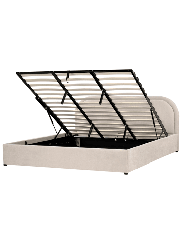 Beliani 2-tlg Doppelbett QUILLIEN in Beige