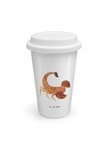 Mr. & Mrs. Panda Thermobecher Sternzeichen Skorpion ohne Spruch in Weiß