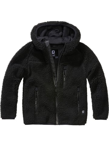Brandit Kinder Fleecejacke/Fleecepullover "Kids Teddyfleece Jacket Hooded" in Schwarz