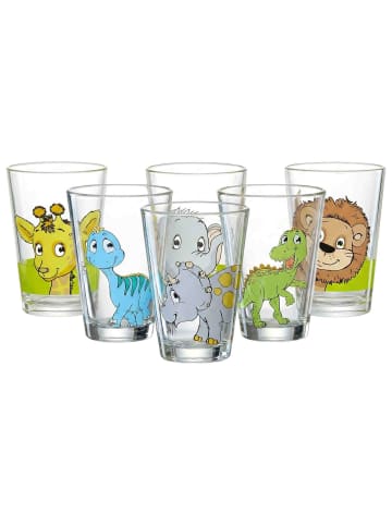 Ritzenhoff & Breker 6-tlg. Kindergläser Dino und Dschungeltiere in Bunt – 200 ml in bunt