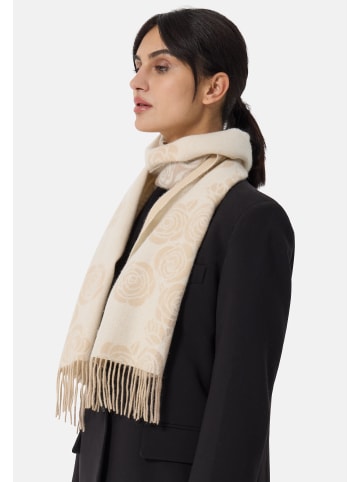 CASH-MERE.CH Bio Schal kariert in Beige und Weiss