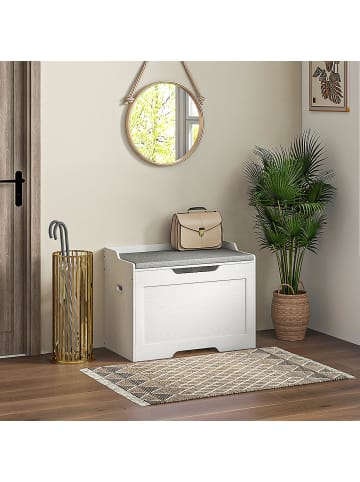 HOMCOM Aufbewahrungstruhe-75L x 40B x 56H cm-Weiß