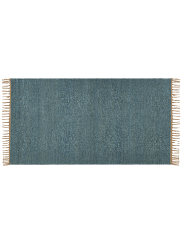 Beliani Kurzflor LUNIA in Blau/Braun - (W) 80 x (H) 0.7 x (L) 150 cm