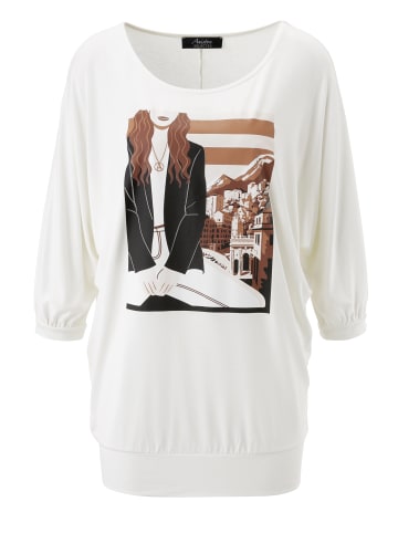 Aniston SELECTED Fledermausshirt in beige-braun-schwarz-wollweiß