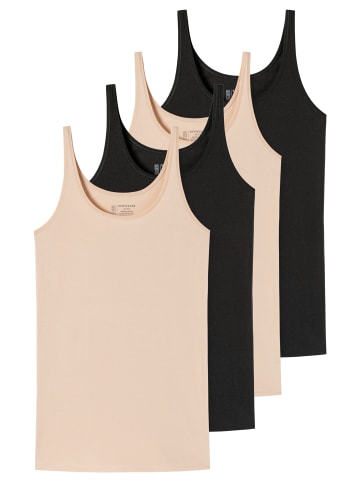 Schiesser Unterhemd / Top 95/5 Cotton in Schwarz/Sand