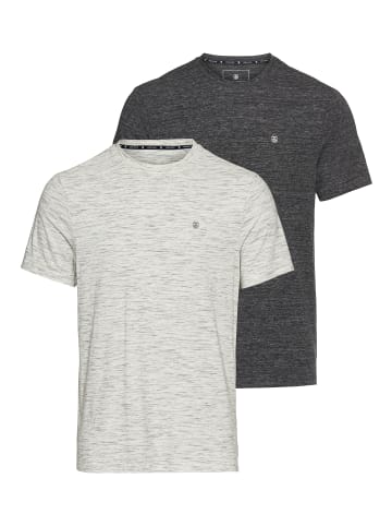 Delmao T-Shirt in schwarz melange/ weiss melange