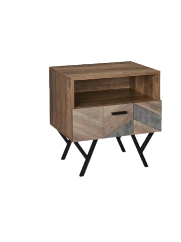 relaxdays Nachttisch in Braun - (B)50 x (H)53 x (T)42 cm