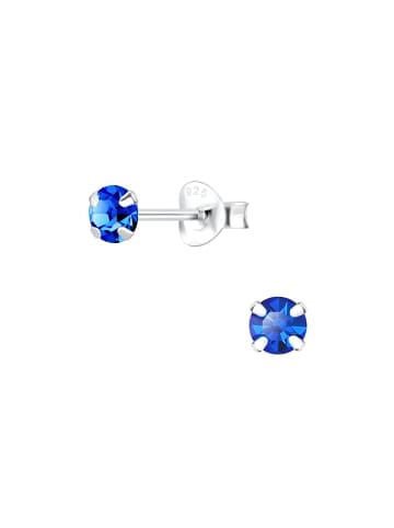 Alexander York Ohrringe, Ohrstecker KRISTALL in 925 Sterling Silber, 2-tlg. in blue