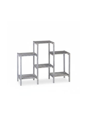 relaxdays Blumenregal in Grau - (B)89 x (H)70 x (T)27cm