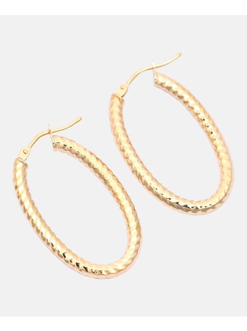 Diamant L'éternel Creolen aus 375 Gelbgold