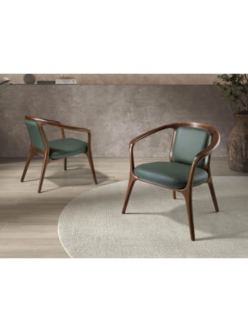 Angel Cerdá Sessel 5181 in Dunkelgrün / Walnuss – (B)71 x (H)72 x (T)64 cm