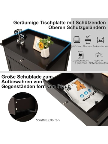 COSTWAY 4-in-1 Katzenschrank in Braun