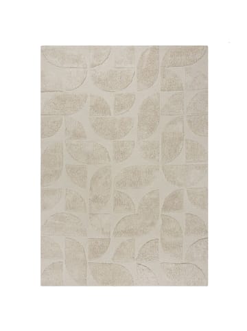 KADIMA DESIGN Naturfarbener Baumwollteppich mit geometrischem Muster, rutschfest