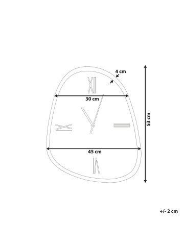 Beliani Wanduhr CASTALLA in Braun/Silber/Schwarz - (W) 45 x (H) 53 x (L) 4 cm
