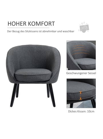 HOMCOM Wohnzimmerstuhl-71B x 65T x 75H cm-Grau