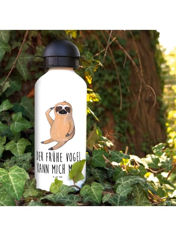 Mr. & Mrs. Panda Kindertrinkflasche Faultier Vogel mit Spruch in Weiß