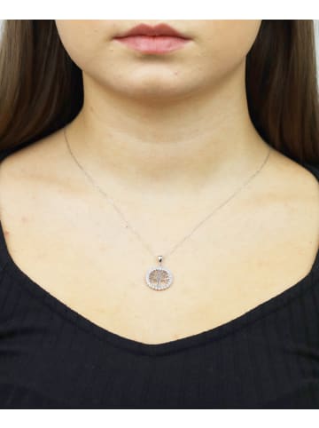 Vanlere Halskette mit Anhänger aus 375 Weißgold mit Zirkonia