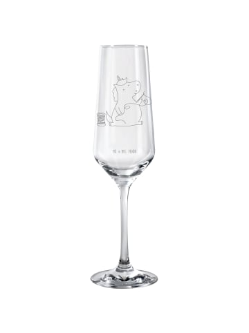 Mr. & Mrs. Panda Sektglas Einhorn Näherin ohne Spruch in Transparent