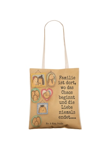 Mr. & Mrs. Panda Einkaufstasche Igel Familie Design mit Spruch in Weiß