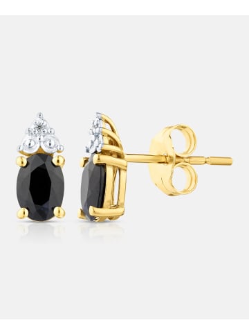 Diamant L'éternel Ohrstecker, mit Saphir, 375 Gelbgold