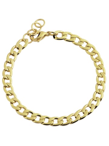 Adeliás Unisex Armband – Panzerarmband aus Edelstahl 18+1 cm in gold